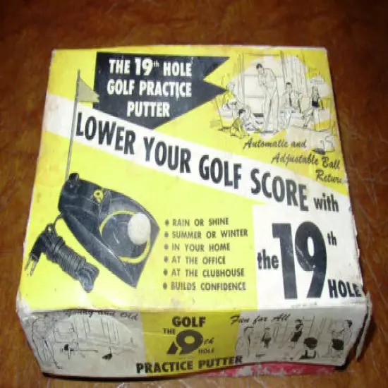 Golf Practice office Putting Machine 1950s 1960s WORKS!! "The 19 Hole" Vintage