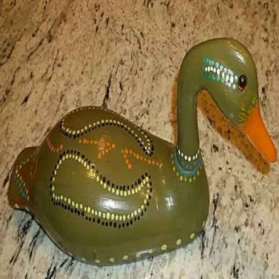 Vintage 70's 15" Wooden Hand Painted & Carved Artist Duck Decoy