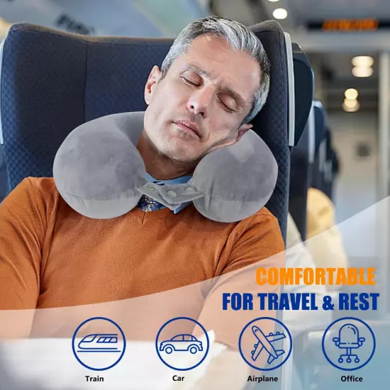 Travel Pillows for Sleeping Airplane 100% Pure Memory Foam Neck Pillow for Airp