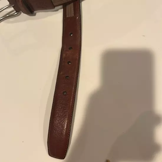 Tommy Bahama mens 2 tone brown belt genuine top grain leather 44