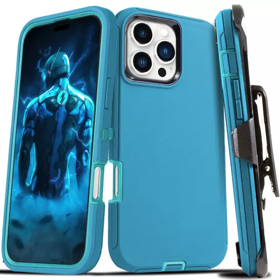 For iPhone 16 15 14 13 12 Plus 11 Pro Max Shockproof Heavy Duty Case + Belt Clip