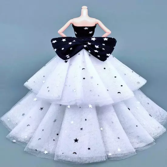 Black Style 1/6 Doll Clothes Handmade Wedding Dress 11.5" Dolls Outfits Gown Toy