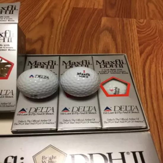 Rare Delta Airlines Maxfli DDHII PGA Tour Golf Balls 4 Packs of 3 = 12 NEW