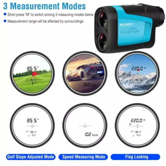 MiLESEEY 650Yards Laser Golf Range Finder with Slope Compensation Fast Flag Lock