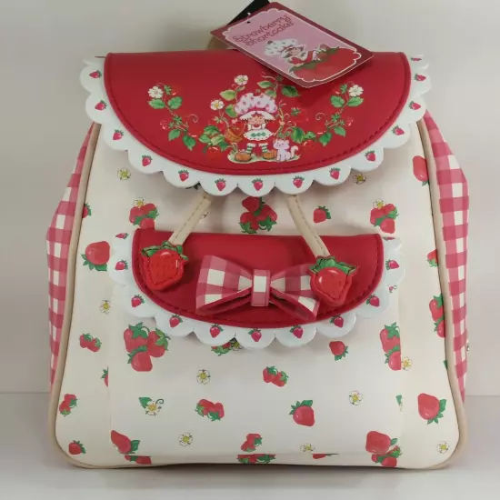 Strawberry Shortcake Gingham Mini Backpack Bag & Wallet Cardholder Set New