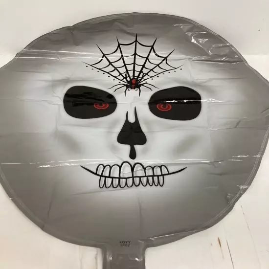 Mylar Halloween Balloon spider web Skull face head Party Decor 20"x18"