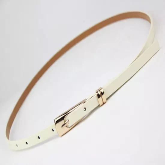 Fashion Women Lady Girl Skinny Waist Belt Thin Leather Narrow Waistband