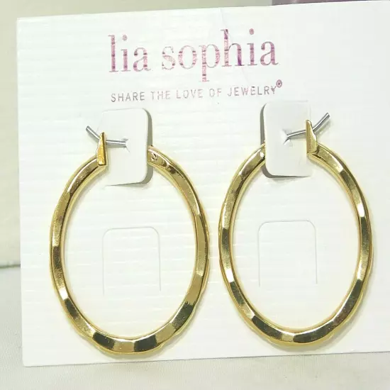 Beautiful Lia Sophia "TRENDCAST" Hoop Earrings, Gold Toned, NWT *VERY POPULAR*