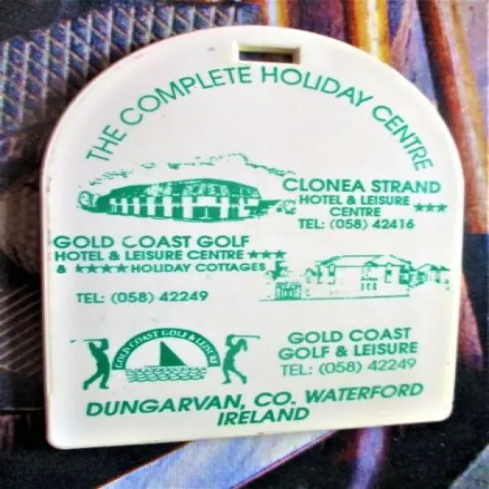 vtg PGA Golf Bag Tag - GOLD COAST GOLF CLUB gc - 1998 Member - Dungarvan Ireland