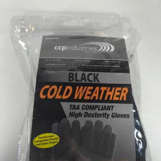 CCP Industries Tactical Gloves Cold Weather High Dexterity Large 3M Insulation 