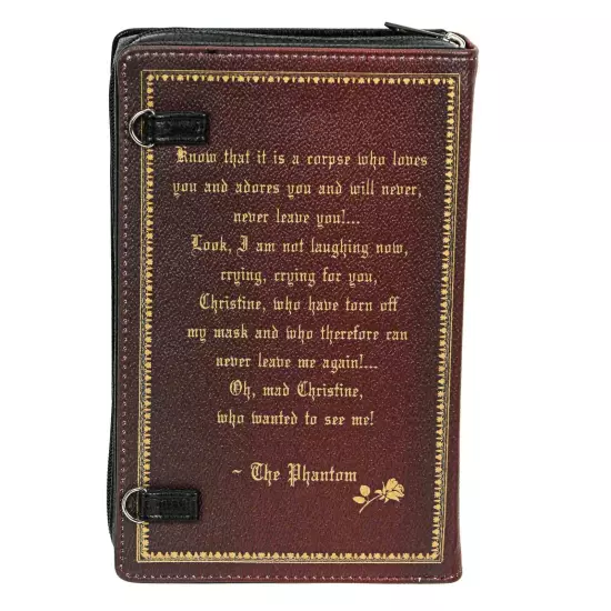 Vinyl Phantom Of The Opera Book Handbag Novelty Clutch Purse Crossbody Bag