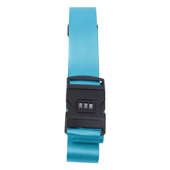 Travel Suitcase Belt Luggage Cross Straps with Combination Lock Non-Slip Blue 