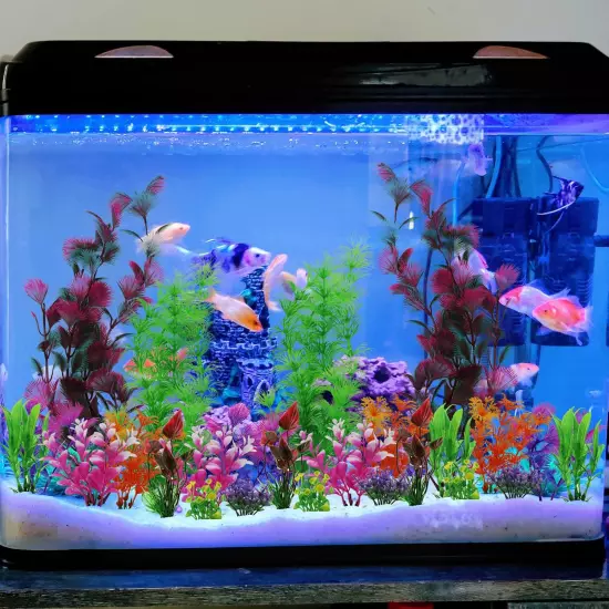 25 Pack Aquarium Plants, Fish Tank Decoration Colorful Artificial Fish Tank for