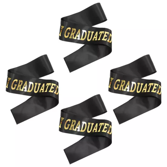  4 Pcs Class Of 2024 Sashes for Graduation Student Shawl Shoulder Strap