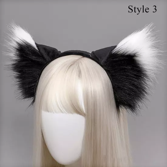 Simulation Animal Ears Plush Animal Wolf Ears Headband Fox Cat Ears