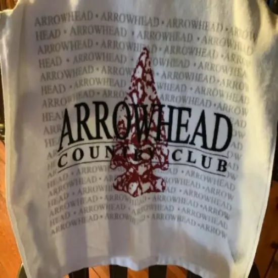 Arrowhead Country Club Extra Large Golf Towel White with Red Arrow/black writing