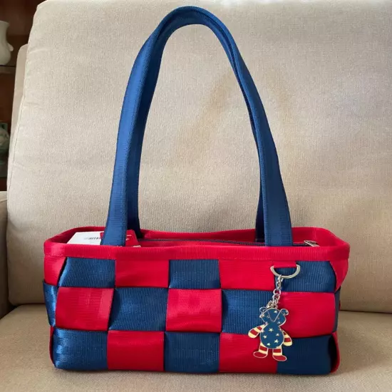 NWT Harveys Seatbelt Boxy Red & Blue Tote Bag