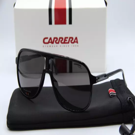 NEW CARRERA 1047/S 807M9 POLARIZED BLACK AUTHENTIC SUNGLASSES W/CASE 62-10