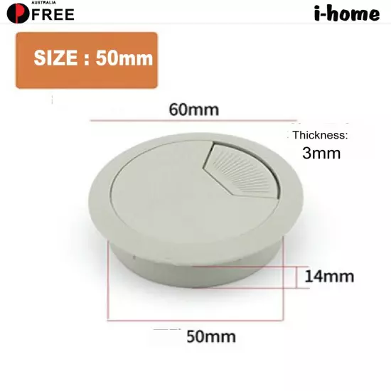 Desk Hole Cover 50/53/60mm Black/Light Grey Cable Tidy Surface Wire Port 