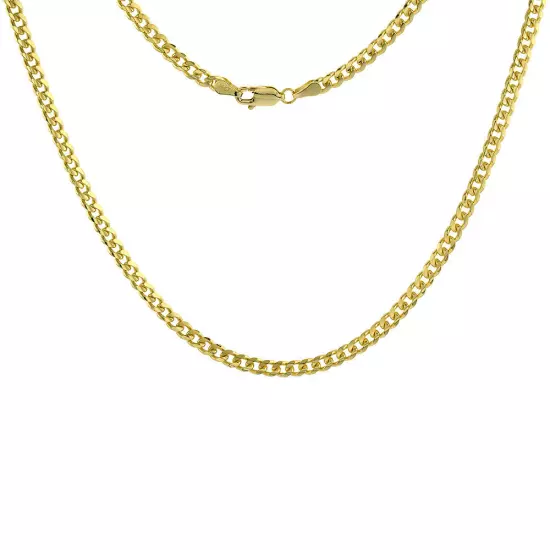 14K Yellow Gold Solid 2.7mm-6mm Miami Cuban Chain Link Necklace Bracelet 7"-30"