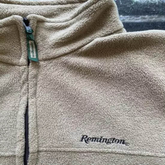 REMINGTON CLOTHING Men’s FLEECE Full ZIP SWEATSHIRT Jacket L Large Driftwood Tan