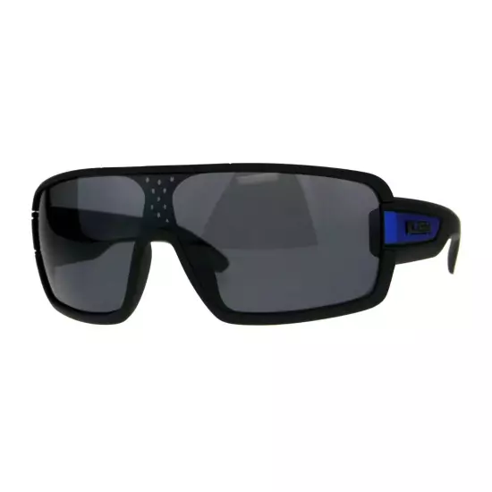 KUSH Goggle Sunglasses Mens Matted Black Shield Frame UV 400