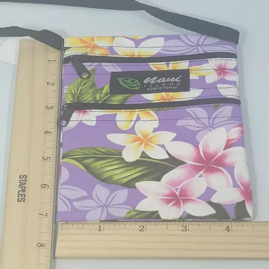 NANI ISLAND NIGHT BLOOMING BOUQUET LAVENDER IPHONE/PASSPORT BAG 7.5"Hx5"W NEW 