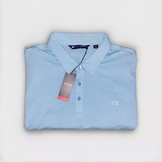 NEW NWT Men's Travis Mathew Heater Polo XXL /2XL Light Blue