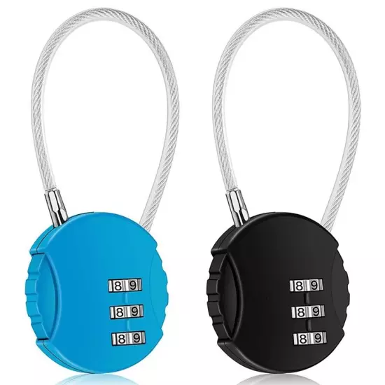 2 Pack Combination Lock 3 Digit Outdoor Padlock for School Gym Locker,6144