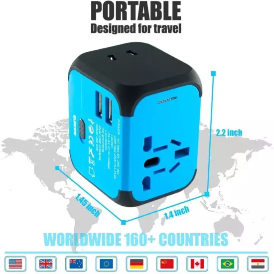 International Travel Adapter Universal Power Adaptor European Plug All In One