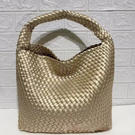 Women Woven Handbag High Quality Lightweight Travel Expanding Folders