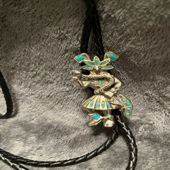 Vintage Kachina snake dancer bolo tie Native American