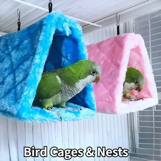 Cage Hut Plush Tent Bed Parrot Parakeet Budgie Accessories Bird Hammock Hanging