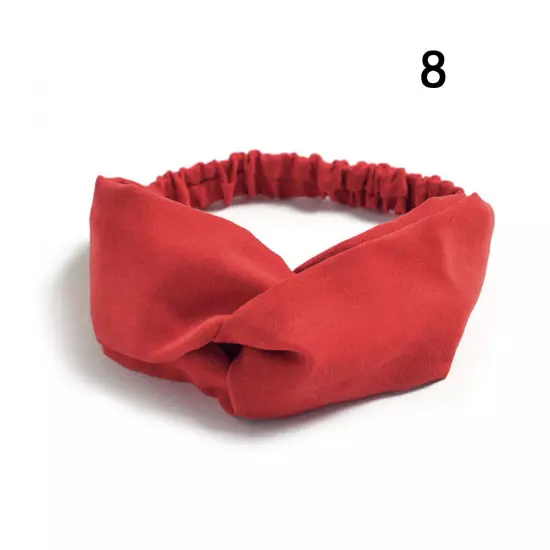 Elastic Stretch Knot Headbands Head wrap For Women Twist Cross Knotted Hairband@