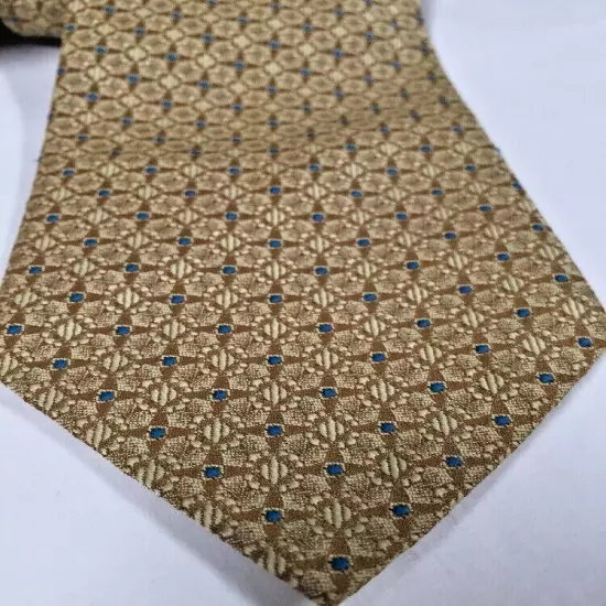 Vintage 50’s Necktie Superba Beige Beautiful Blue Dotted Dacron Polyester Tie