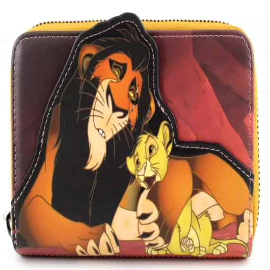 Loungefly Lion King Disney Villains Scar Simba Zipper Wallet Faux Leather New