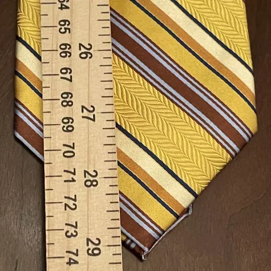 Jos. A. Bank Gold Brown Blue 100% Silk Men’s Neck Tie Made In China