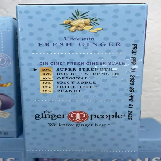 Gin Gins (Strong Ginger Candy) The Ginger People 4.5 Oz Each Lot Of 4 Boxes