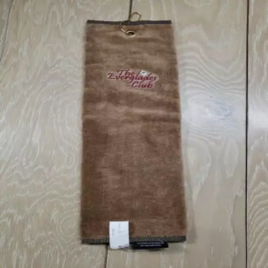 NEW Everglades Club Golf Towel - Brown 100% Made in Belgium