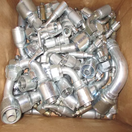 Mixed brands of Hydraulic Hose Fittings totaling 126 fittings sizes 1/4"-1"