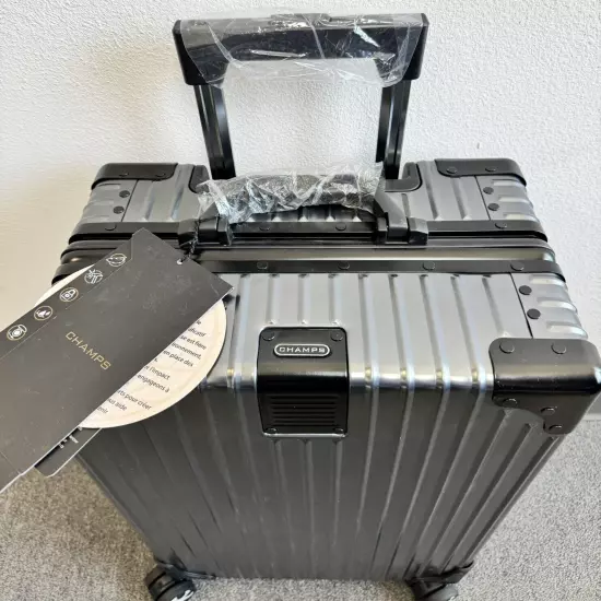 CHAMPS Elite 20” Aluminum Hardside Carry-on Spinner Luggage, Gray