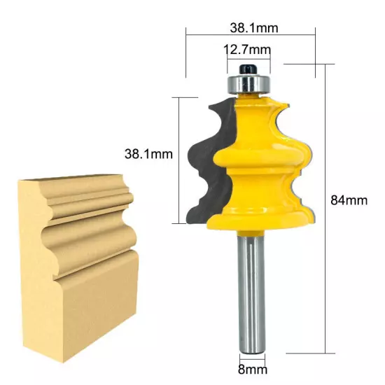 8mm Shank Architectural Molding Frame Router Bit Profile Edge Cutter 3PCS Set