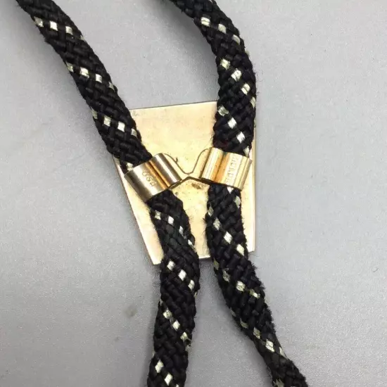 Coat Of Arms Bolo Tie, Black & White String