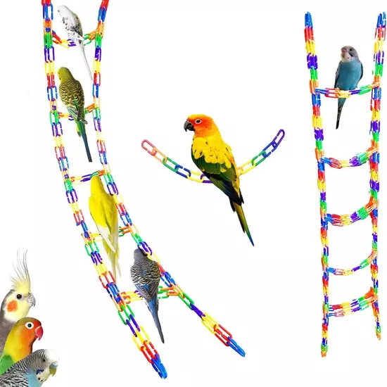 100 Pcs Durable Plastic Counting C Chain C-Links Parrot Bird Baby Toy DIY Parts