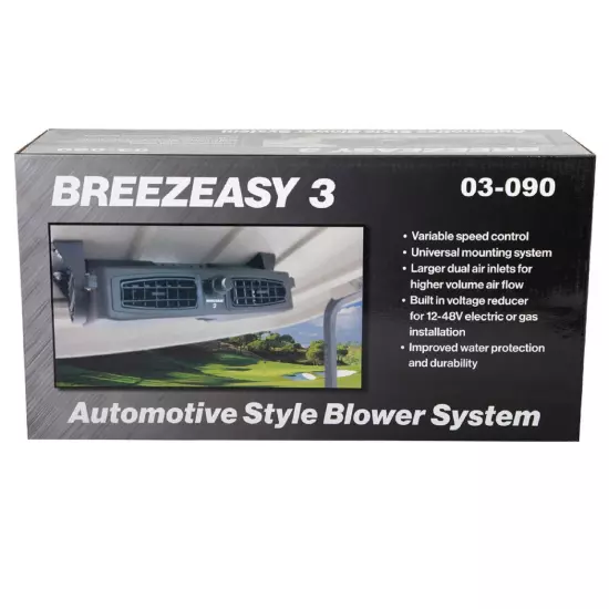 Breezeasy 3 Fan System with Converter for Gas / Electric Golf Carts | 03-090