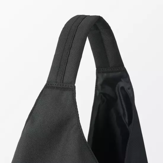 MUJI Water Repellent One Shoulder Bag Black with Exterior Pocket From Japan New