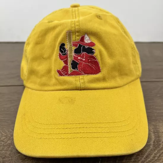 Firedog Hat Firedog Yellow Hat Adjustable Adult Size Hat Yellow Cap