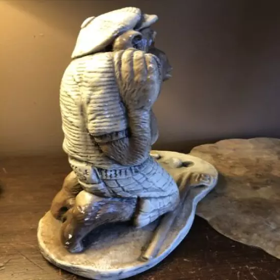 Vintage 1990’s Ceramic Golfing Monkey 18th Hole Saying His Prayers 12”Tall