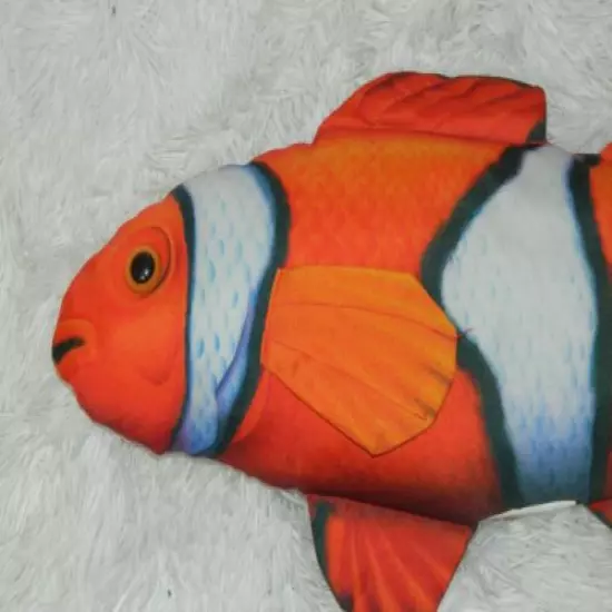 Salamander Graphix Clown Fish Stuffed Plush Pillow 25" Koi Orange Funny Animal