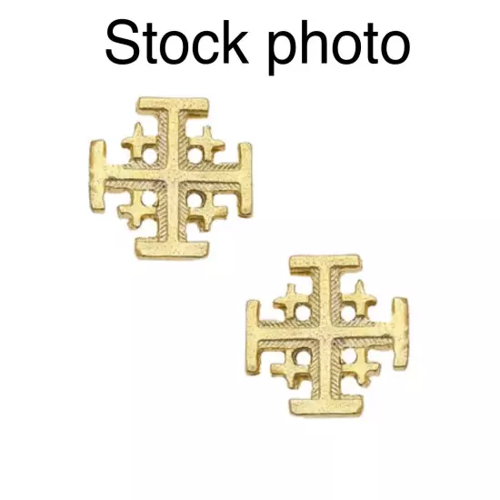 Susan Shaw Gold Cross Stud Earrings NWOT Made USA